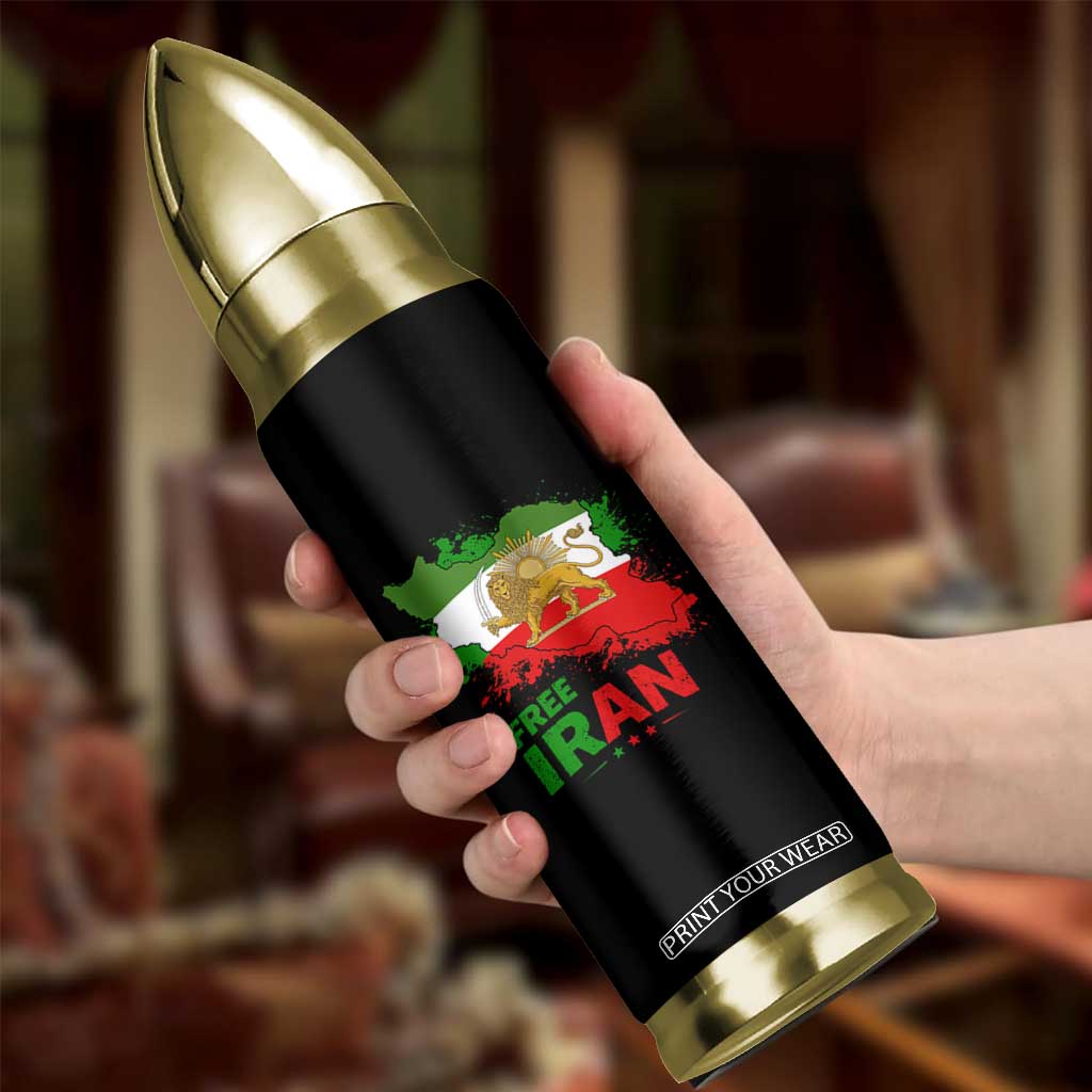 Free Iran Lion And Sun Map Graphic Bullet Tumbler Persian Heritage Freedom Support TS02 Print Your Wear