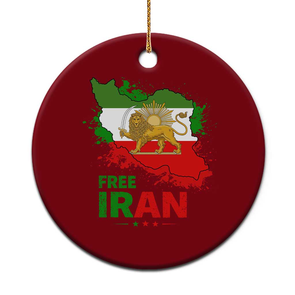 Free Iran Lion And Sun Map Graphic Ceramic Ornament Persian Heritage Freedom Support TS02 1pc Red Print Your Wear
