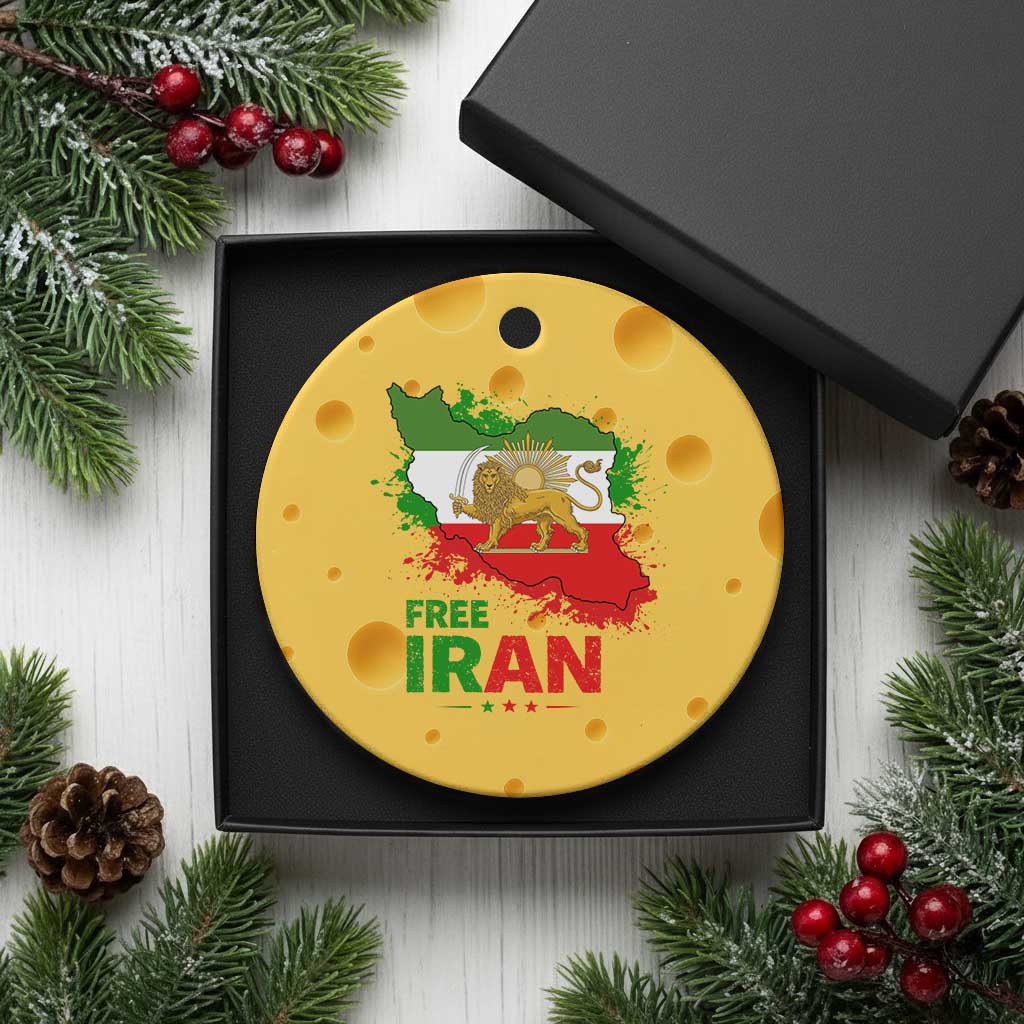 Free Iran Lion And Sun Map Graphic Ceramic Ornament Persian Heritage Freedom Support TS02 1pc Yellow Cheese Print Your Wear