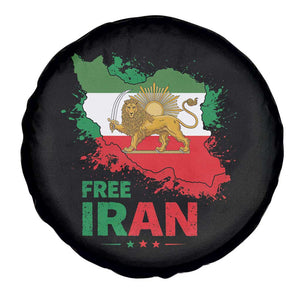 Free Iran Lion And Sun Map Graphic Spare Tire Cover Persian Heritage Freedom Support TS02 Print Your Wear