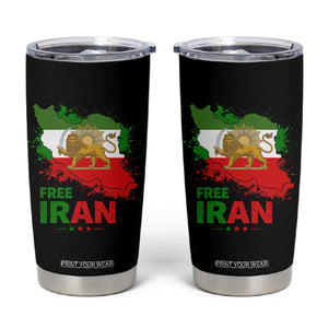 Free Iran Lion And Sun Map Graphic Tumbler Cup Persian Heritage Freedom Support TS02 Black Print Your Wear