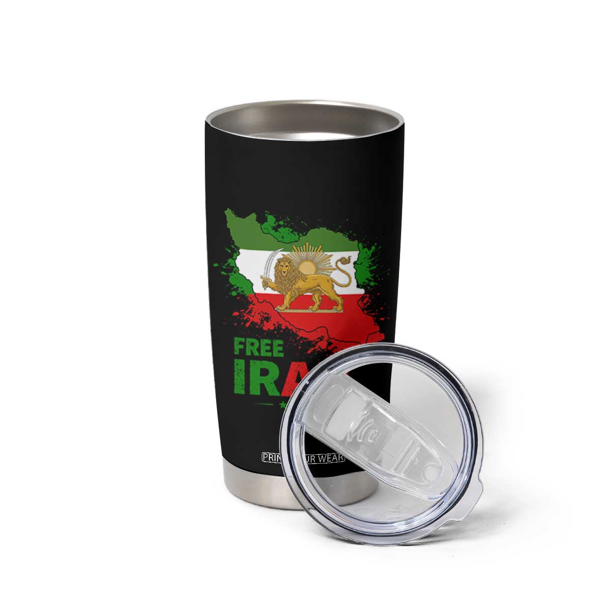 Free Iran Lion And Sun Map Graphic Tumbler Cup Persian Heritage Freedom Support TS02 Print Your Wear