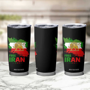 Free Iran Lion And Sun Map Graphic Tumbler Cup Persian Heritage Freedom Support TS02 Print Your Wear