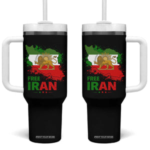 Free Iran Lion And Sun Map Graphic Tumbler With Handle Persian Heritage Freedom Support TS02 One Size: 40 oz Black Print Your Wear
