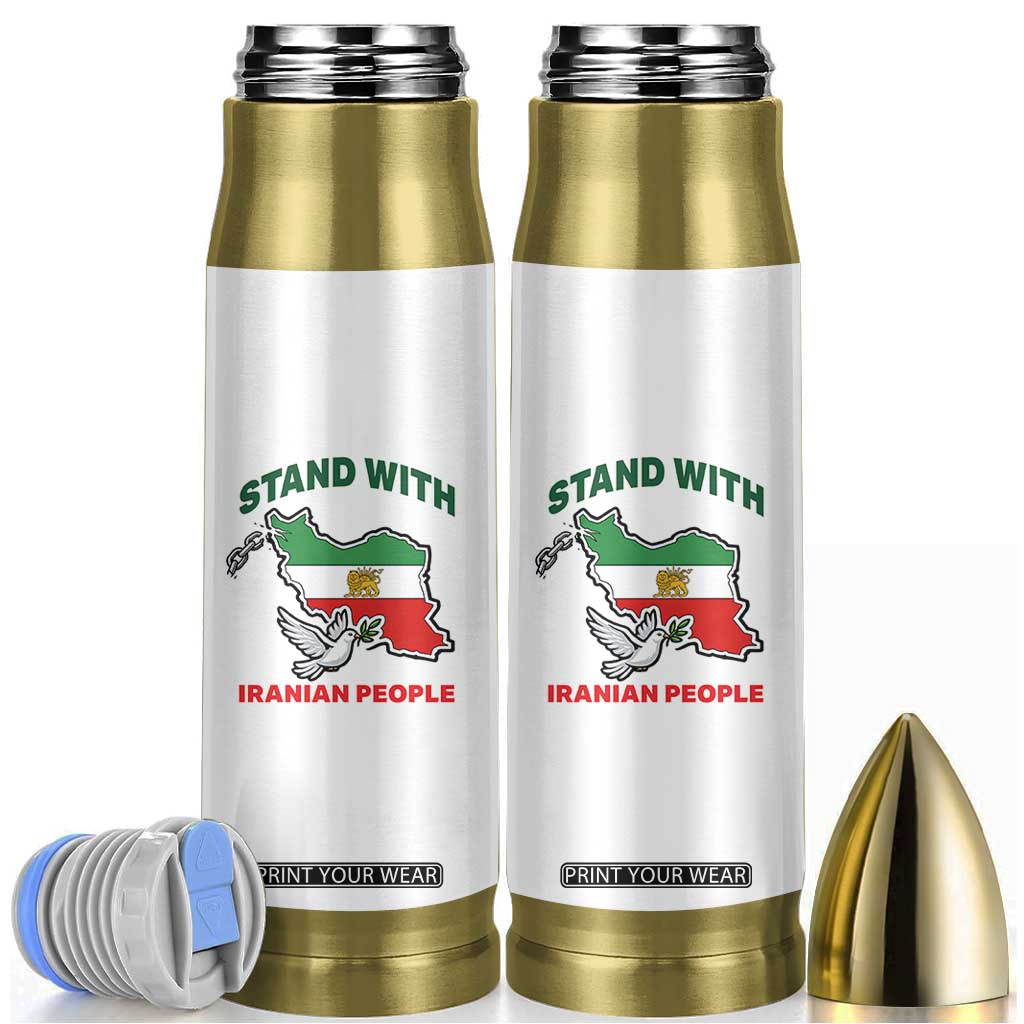 Stand With Iranian People Peace Dove Bullet Tumbler Iran Map Flag Freedom Human Rights Support TS02 White Print Your Wear