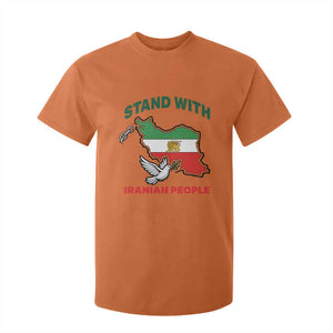 Stand With Iranian People Peace Dove T Shirt For Kid Iran Map Flag Freedom Human Rights Support TS02 Orange Print Your Wear