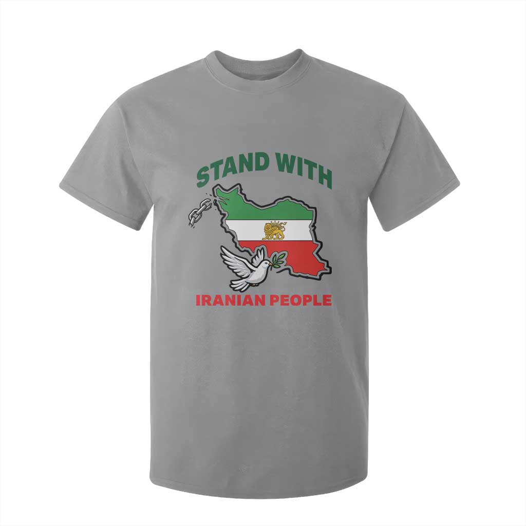 Stand With Iranian People Peace Dove T Shirt For Kid Iran Map Flag Freedom Human Rights Support TS02 Sport Gray Print Your Wear