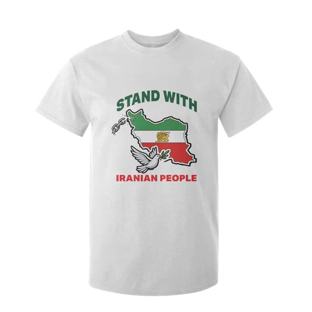 Stand With Iranian People Peace Dove T Shirt For Kid Iran Map Flag Freedom Human Rights Support TS02 White Print Your Wear