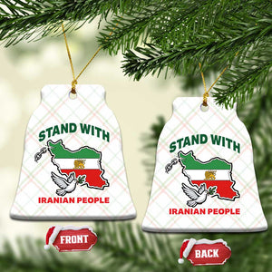Stand With Iranian People Peace Dove Ceramic Ornament Iran Map Flag Freedom Human Rights Support TS02 Print Your Wear