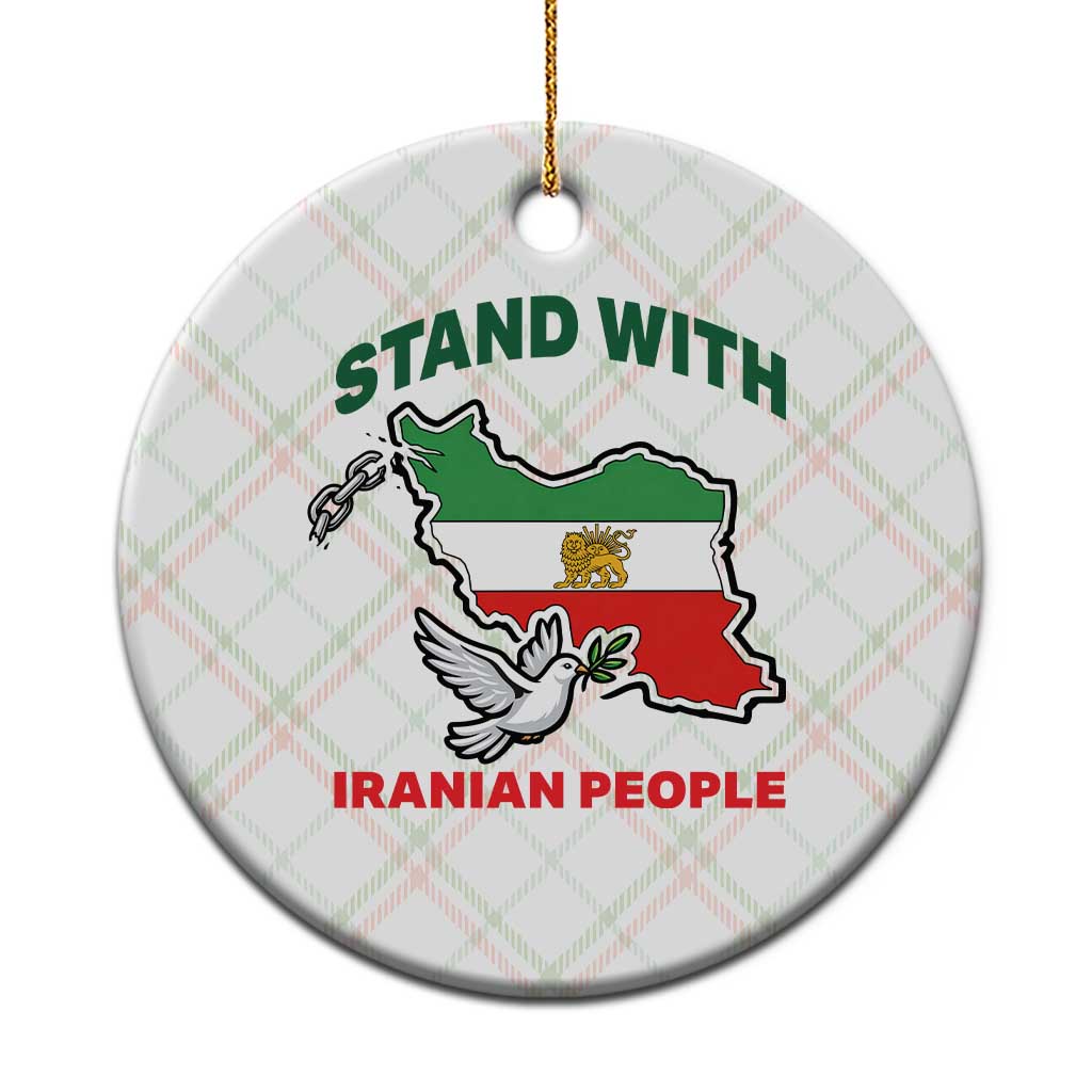 Stand With Iranian People Peace Dove Ceramic Ornament Iran Map Flag Freedom Human Rights Support TS02 1pc Christmas Plaid Print Your Wear