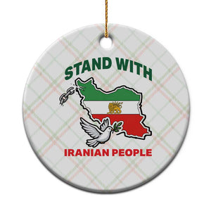 Stand With Iranian People Peace Dove Ceramic Ornament Iran Map Flag Freedom Human Rights Support TS02 1pc Christmas Plaid Print Your Wear