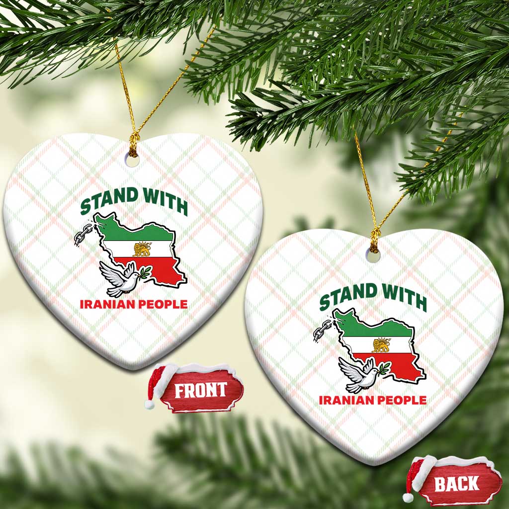 Stand With Iranian People Peace Dove Ceramic Ornament Iran Map Flag Freedom Human Rights Support TS02 Print Your Wear