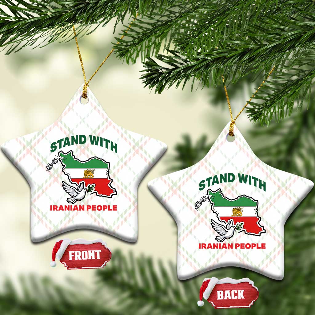 Stand With Iranian People Peace Dove Ceramic Ornament Iran Map Flag Freedom Human Rights Support TS02 Print Your Wear
