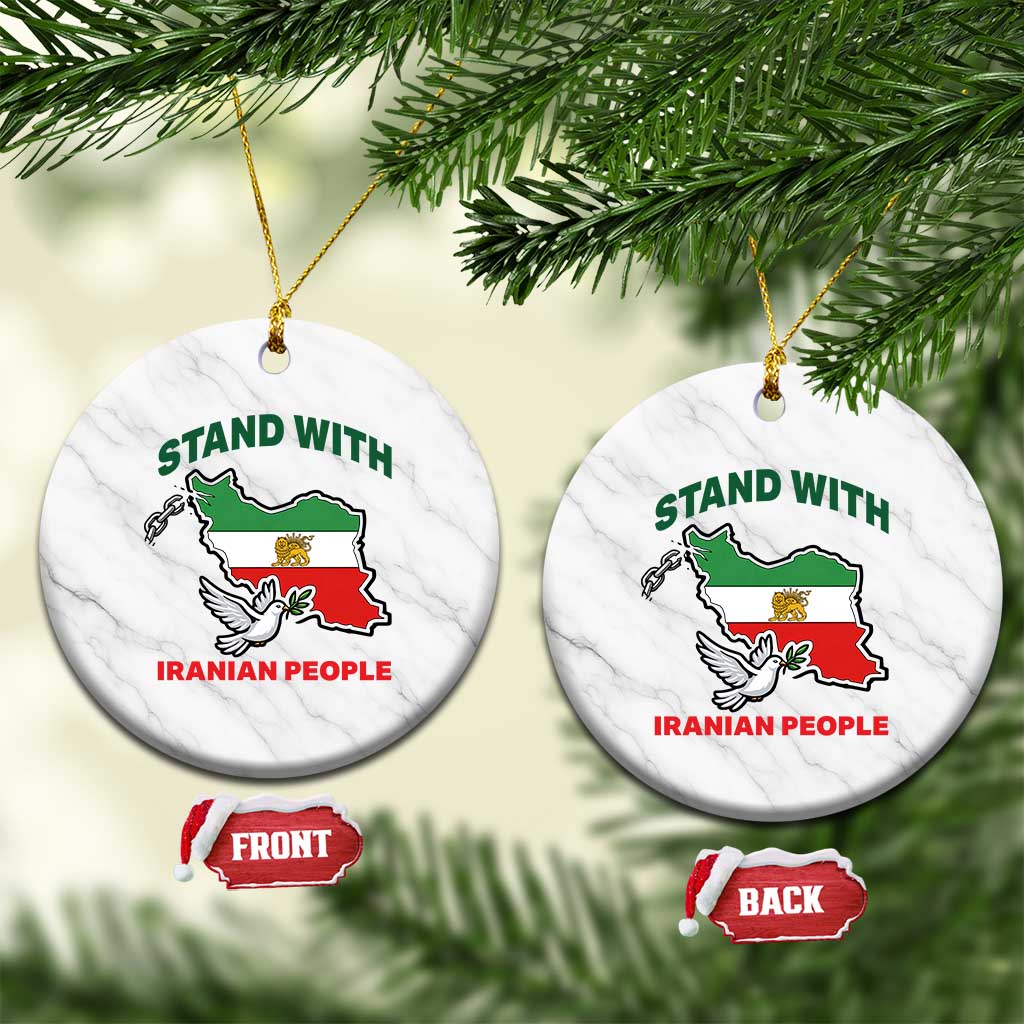 Stand With Iranian People Peace Dove Ceramic Ornament Iran Map Flag Freedom Human Rights Support TS02 1pc White Marble Print Your Wear