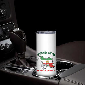 Stand With Iranian People Peace Dove Skinny Tumbler Iran Map Flag Freedom Human Rights Support TS02 Print Your Wear
