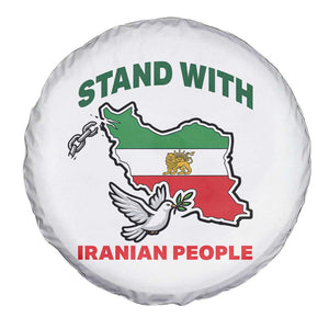 Stand With Iranian People Peace Dove Spare Tire Cover Iran Map Flag Freedom Human Rights Support TS02 Print Your Wear