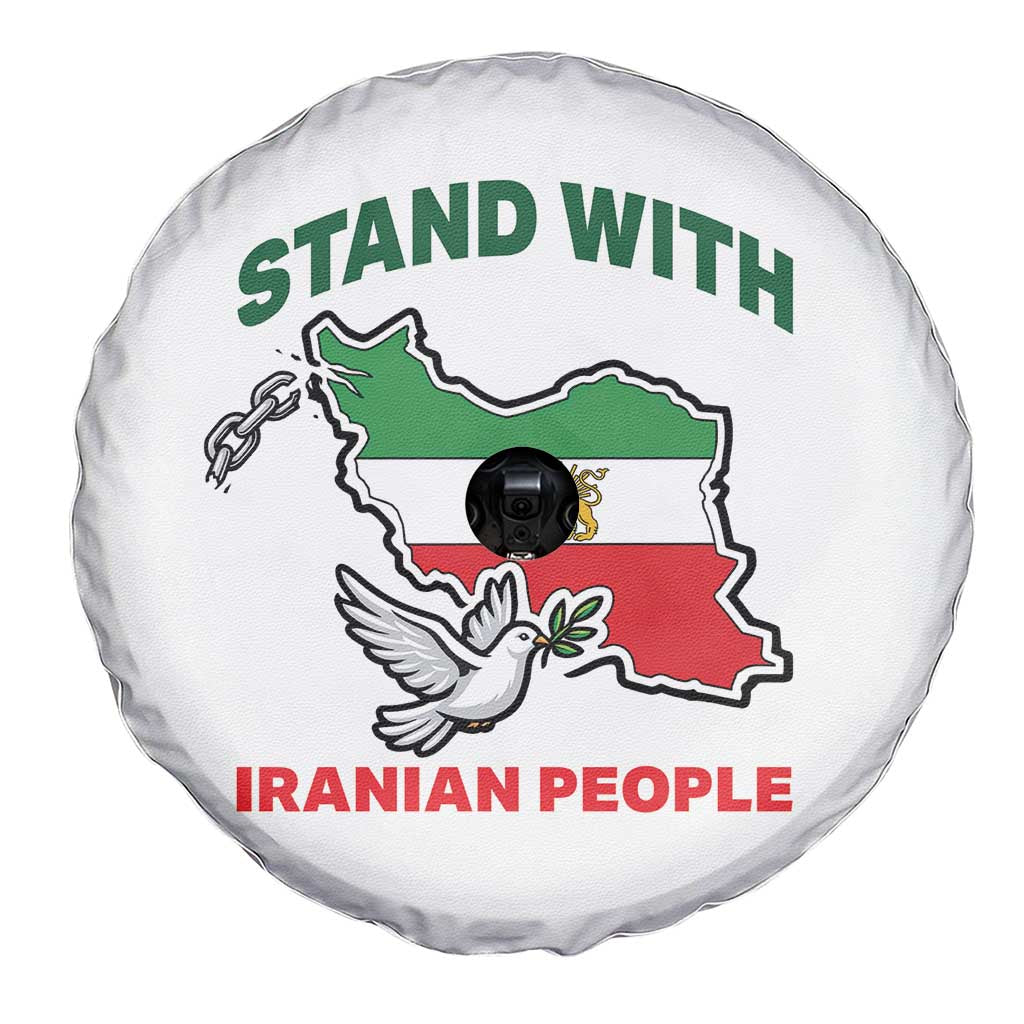 Stand With Iranian People Peace Dove Spare Tire Cover Iran Map Flag Freedom Human Rights Support TS02 Print Your Wear