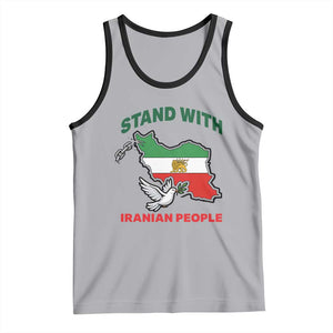 Stand With Iranian People Peace Dove Tank Top Iran Map Flag Freedom Human Rights Support TS02 Athletic Heather Black Print Your Wear