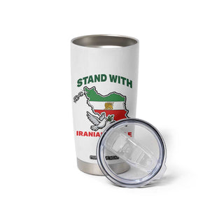 Stand With Iranian People Peace Dove Tumbler Cup Iran Map Flag Freedom Human Rights Support TS02 Print Your Wear