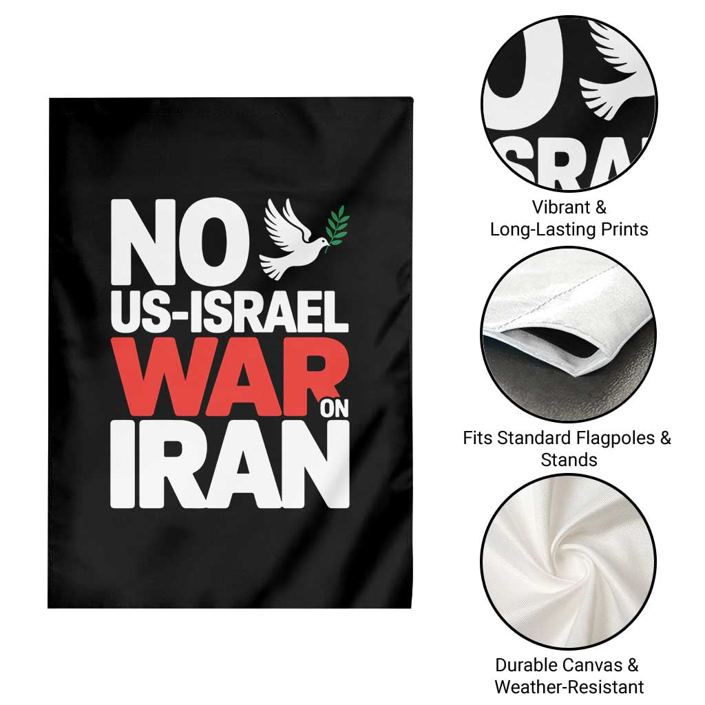 No US Israel War On Iran Garden Flag Anti War Peace Dove TS02 Print Your Wear