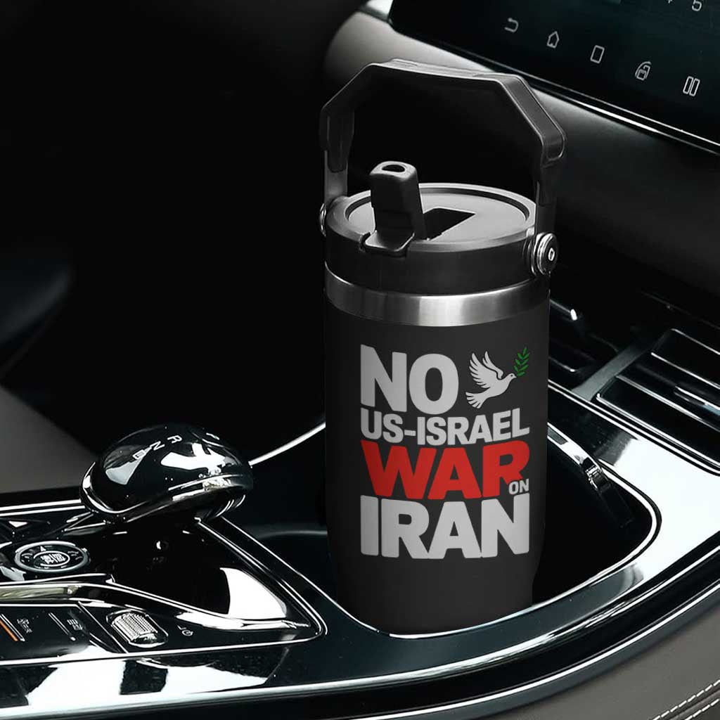 No US Israel War On Iran Flip Straw Tumbler Anti War Peace Dove TS02 Print Your Wear