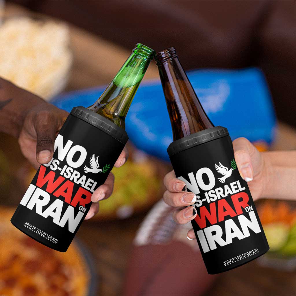 No US Israel War On Iran 4 in 1 Can Cooler Tumbler Anti War Peace Dove TS02 Print Your Wear