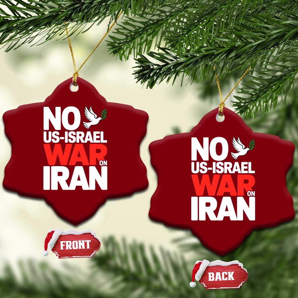No US Israel War On Iran Ceramic Ornament Anti War Peace Dove TS02 Print Your Wear