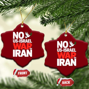 No US Israel War On Iran Ceramic Ornament Anti War Peace Dove TS02 Print Your Wear