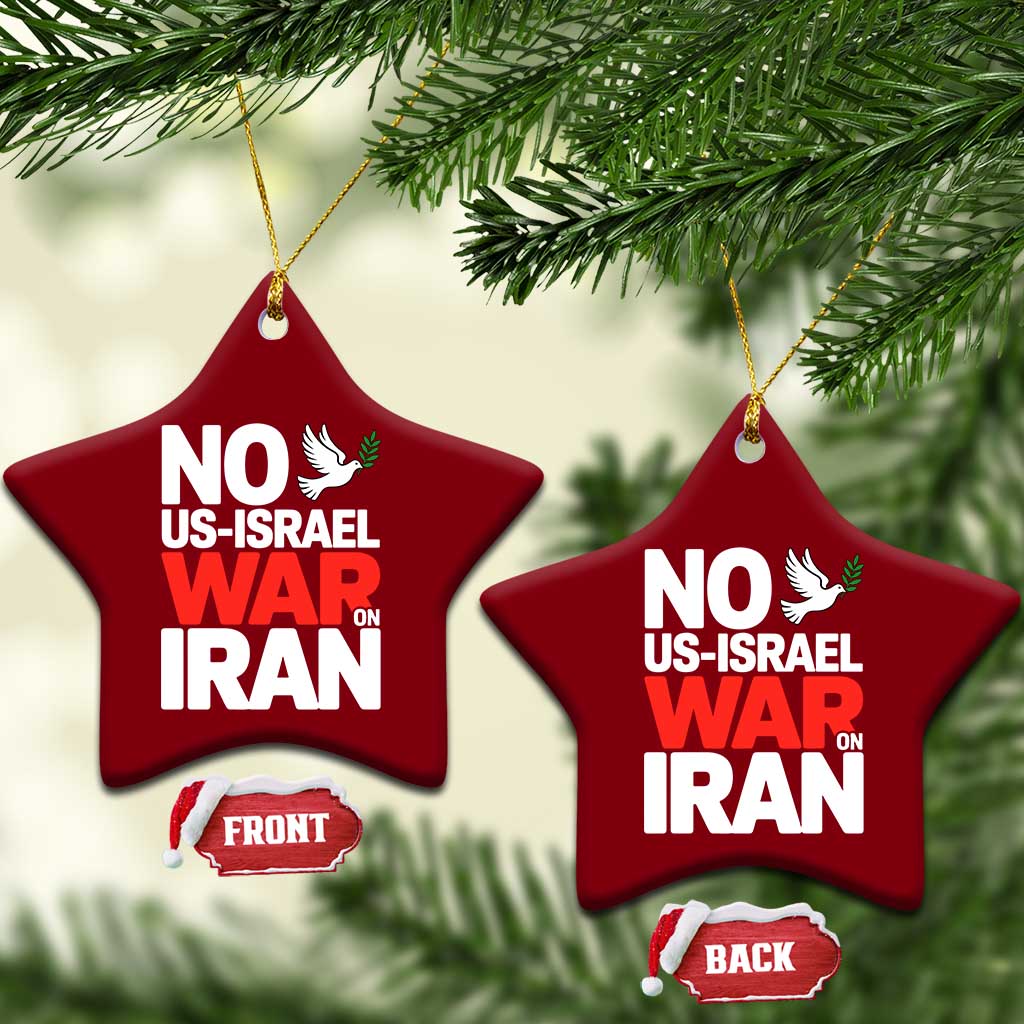No US Israel War On Iran Ceramic Ornament Anti War Peace Dove TS02 Print Your Wear
