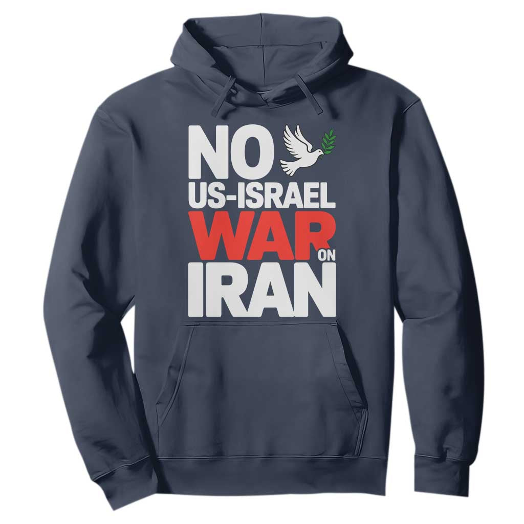 No US Israel War On Iran Hoodie Anti War Peace Dove TS02 Navy Print Your Wear