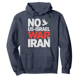 No US Israel War On Iran Hoodie Anti War Peace Dove TS02 Navy Print Your Wear