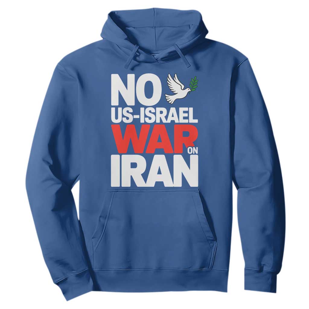 No US Israel War On Iran Hoodie Anti War Peace Dove TS02 Royal Blue Print Your Wear