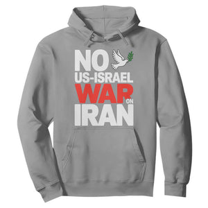 No US Israel War On Iran Hoodie Anti War Peace Dove TS02 Sport Gray Print Your Wear