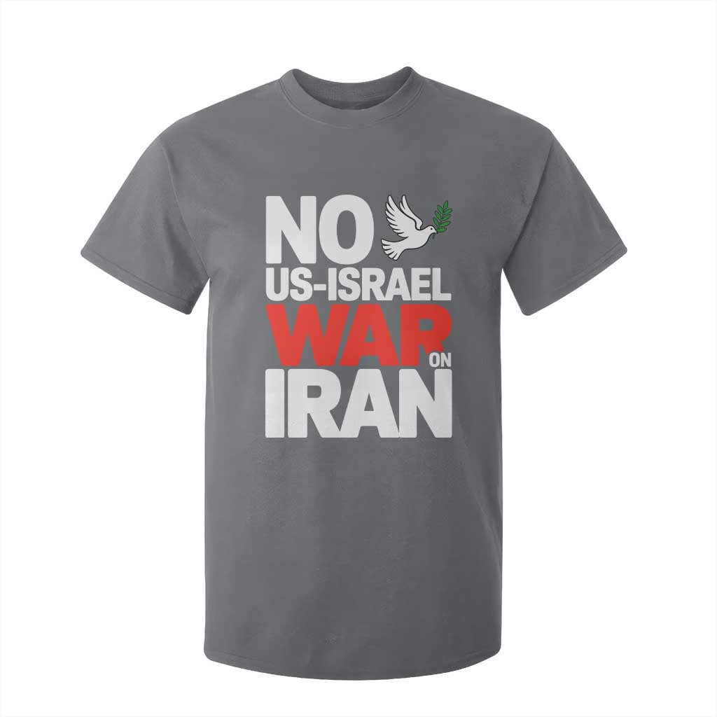 No US Israel War On Iran T Shirt For Kid Anti War Peace Dove TS02 Charcoal Print Your Wear