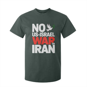 No US Israel War On Iran T Shirt For Kid Anti War Peace Dove TS02 Dark Forest Green Print Your Wear