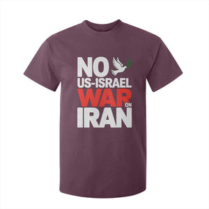No US Israel War On Iran T Shirt For Kid Anti War Peace Dove TS02 Maroon Print Your Wear