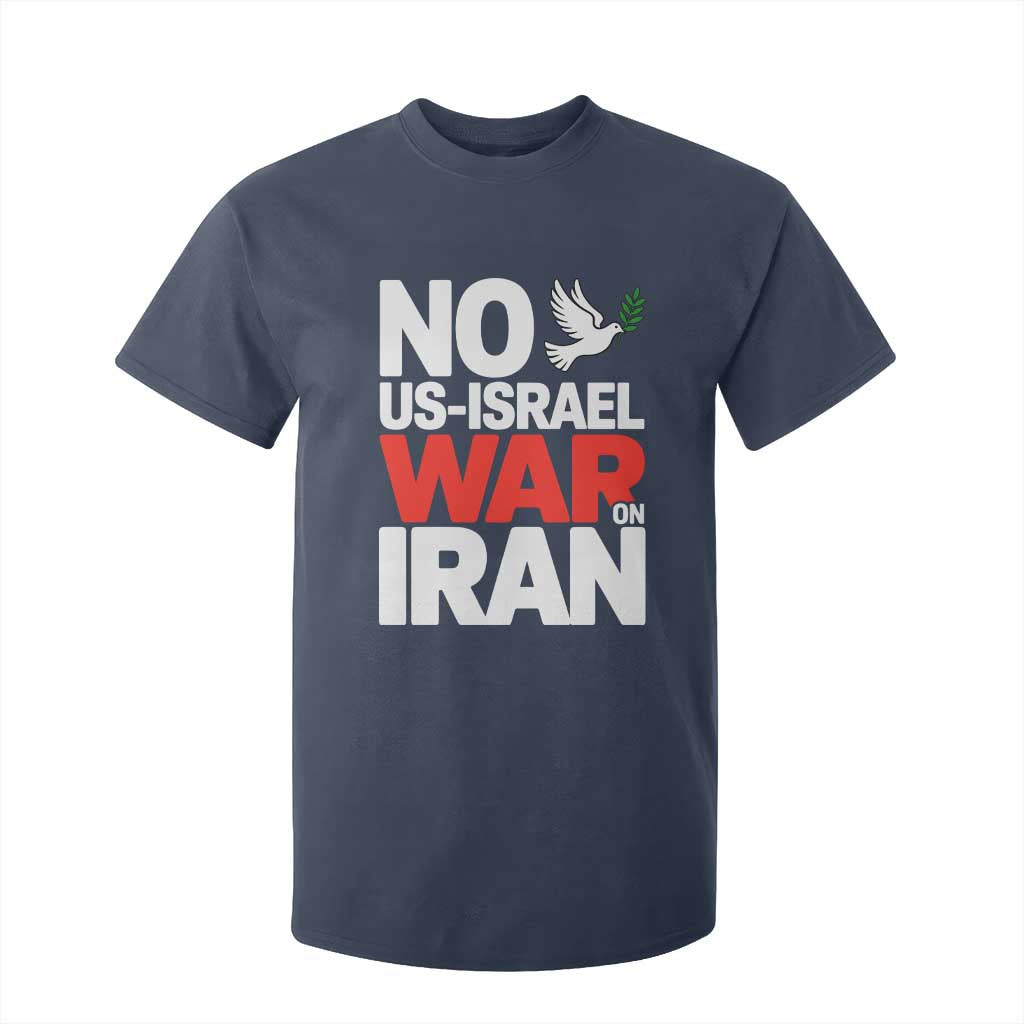 No US Israel War On Iran T Shirt For Kid Anti War Peace Dove TS02 Navy Print Your Wear