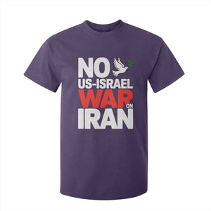 No US Israel War On Iran T Shirt For Kid Anti War Peace Dove TS02 Purple Print Your Wear