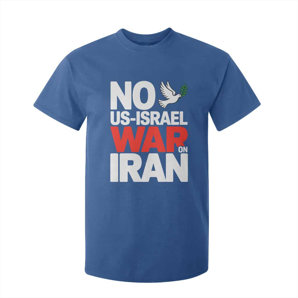 No US Israel War On Iran T Shirt For Kid Anti War Peace Dove TS02 Royal Blue Print Your Wear