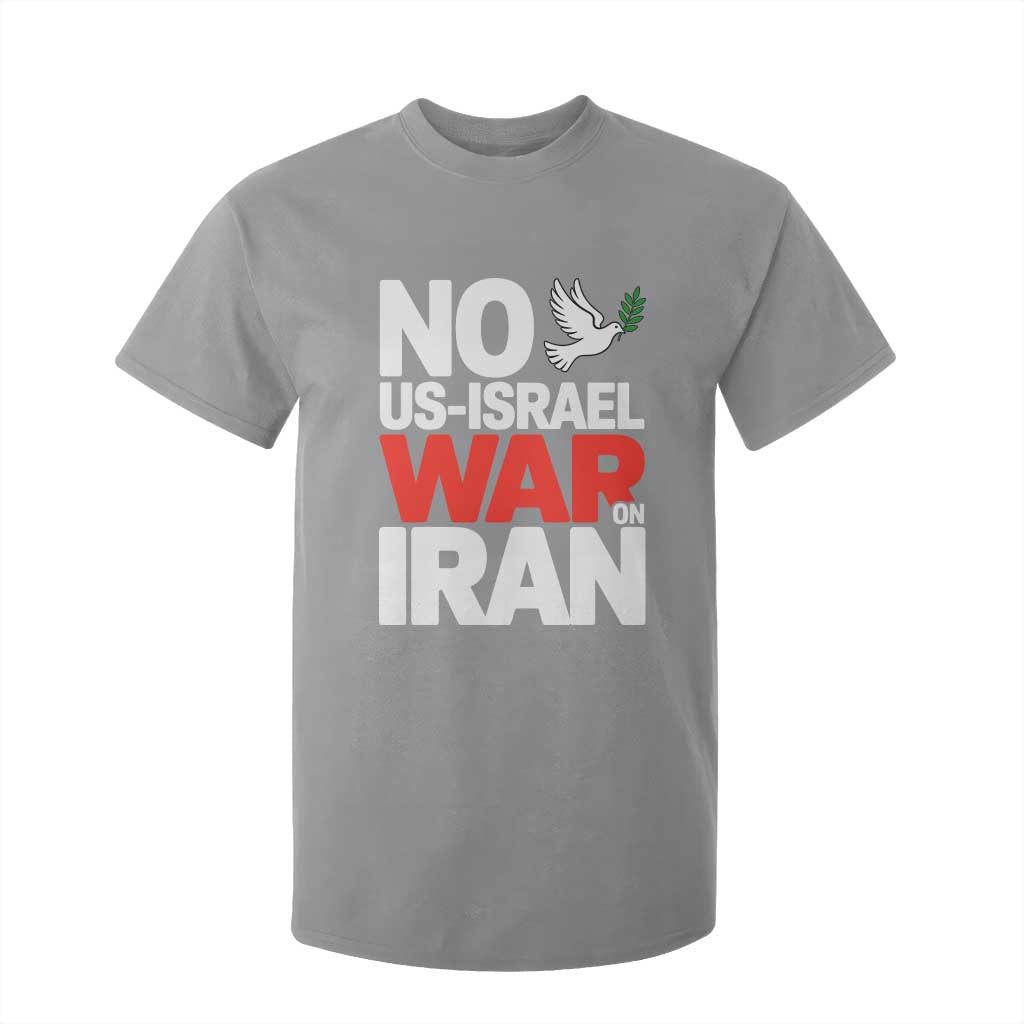 No US Israel War On Iran T Shirt For Kid Anti War Peace Dove TS02 Sport Gray Print Your Wear