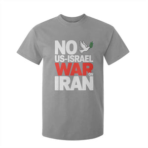 No US Israel War On Iran T Shirt For Kid Anti War Peace Dove TS02 Sport Gray Print Your Wear