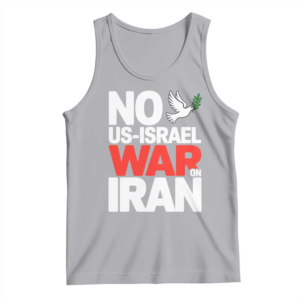 No US Israel War On Iran Tank Top Anti War Peace Dove TS02 Athletic Heather Print Your Wear