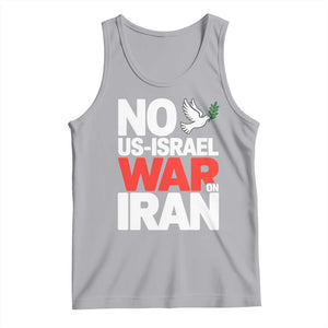 No US Israel War On Iran Tank Top Anti War Peace Dove TS02 Athletic Heather Print Your Wear