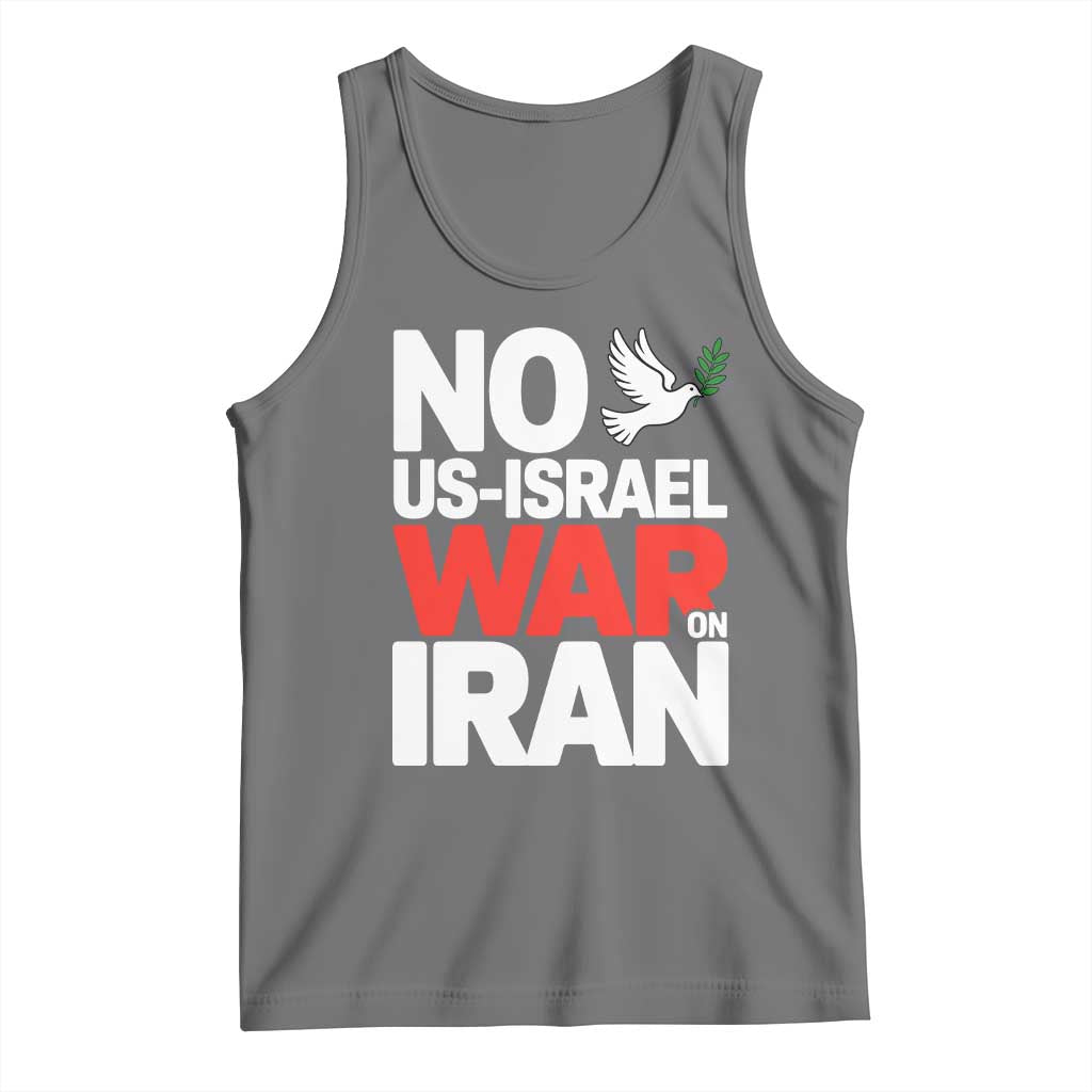 No US Israel War On Iran Tank Top Anti War Peace Dove TS02 Black Heather Print Your Wear