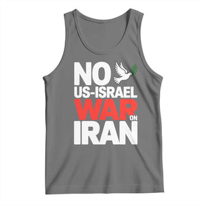 No US Israel War On Iran Tank Top Anti War Peace Dove TS02 Black Heather Print Your Wear