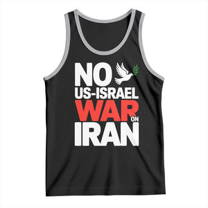No US Israel War On Iran Tank Top Anti War Peace Dove TS02 Black Athletic Heather Print Your Wear