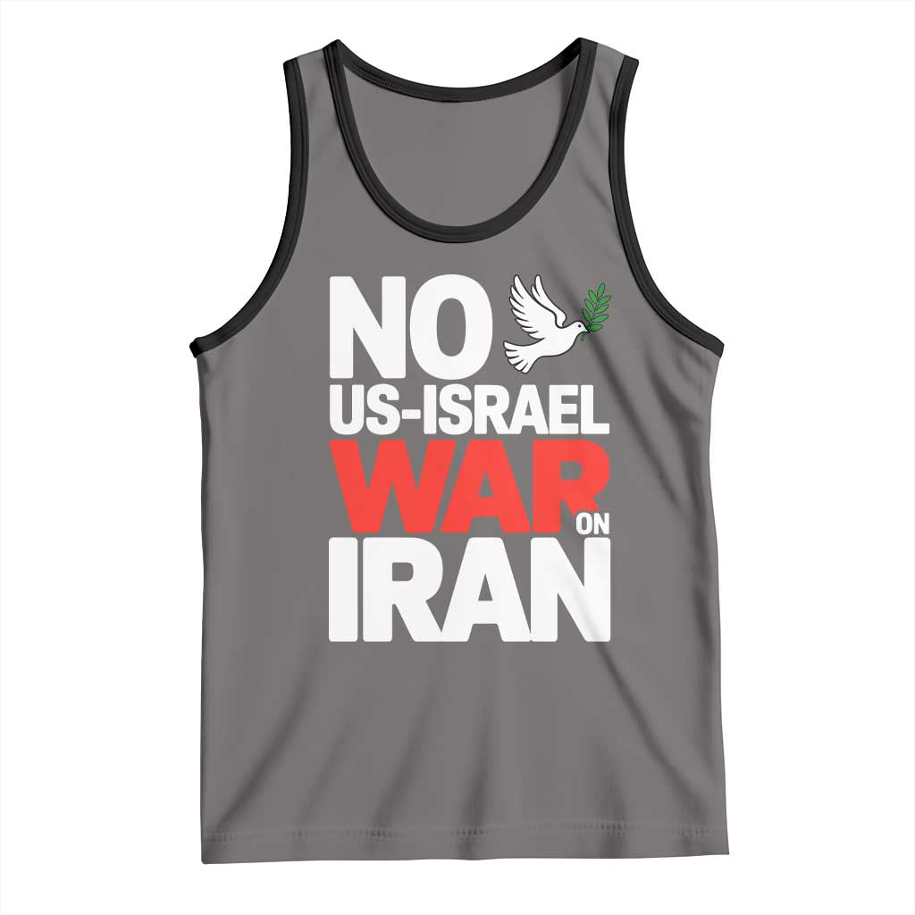 No US Israel War On Iran Tank Top Anti War Peace Dove TS02 Deep Heather Black Print Your Wear