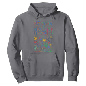 No War On Iran Colorful Peace Graphic Hoodie Retro Anti War Protest TS02 Charcoal Print Your Wear