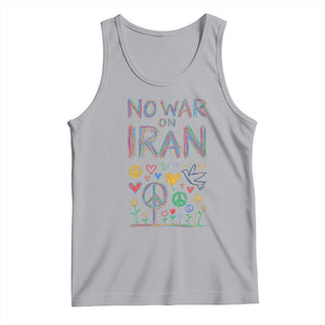 No War On Iran Colorful Peace Graphic Tank Top Retro Anti War Protest TS02 Athletic Heather Print Your Wear