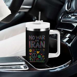 No War On Iran Colorful Peace Graphic Tumbler With Handle Retro Anti War Protest TS02 Print Your Wear